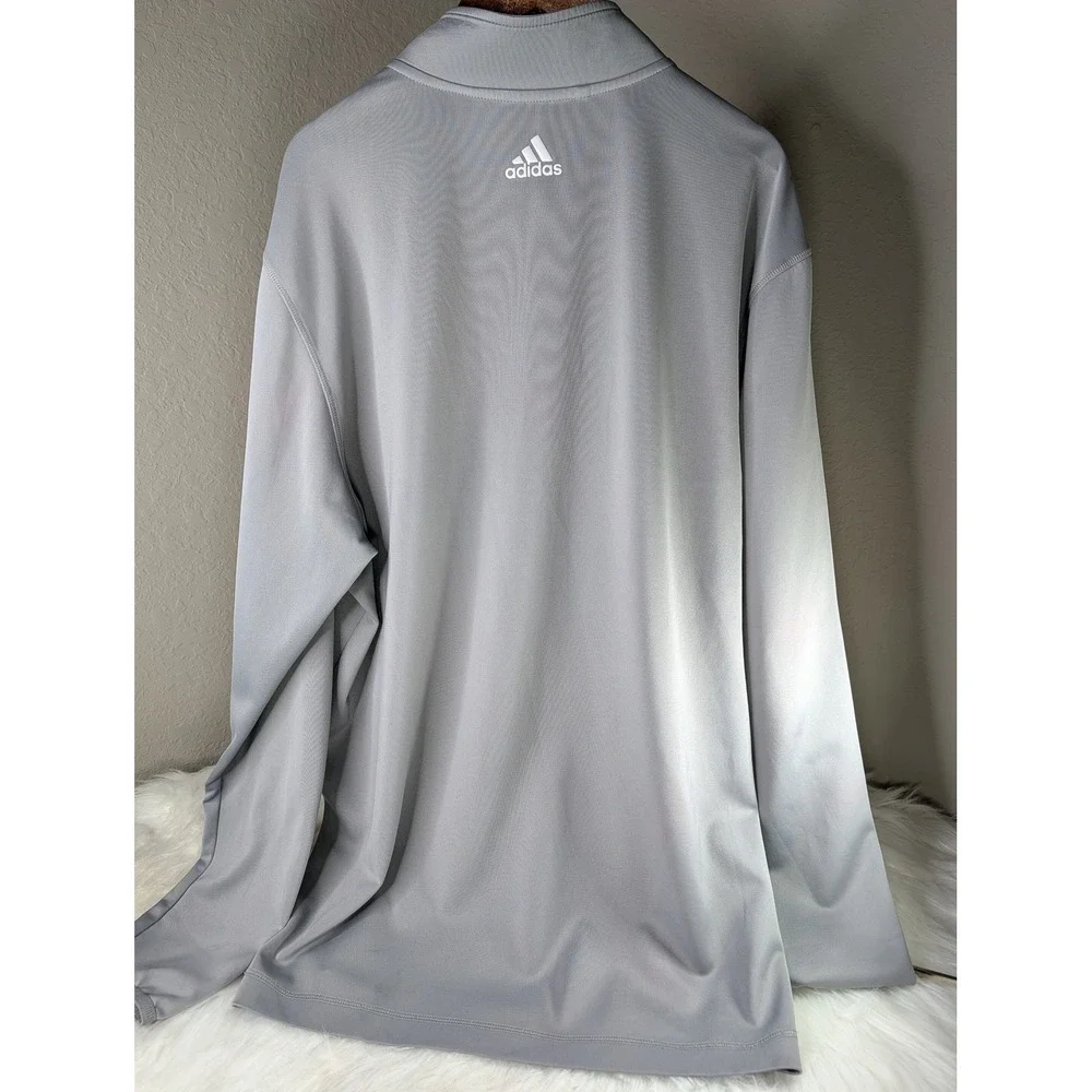 Adidas Quarter Zip Pullover Mens XL Gray Long Sleeve Golf Training Top